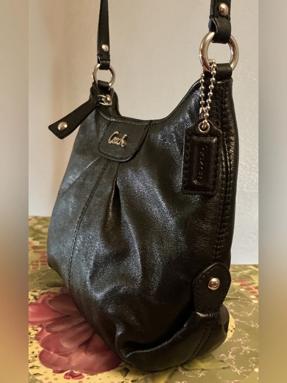 Coach Ashley Vintage Black Crossbody w/Purple Satin Exterior - EUC - Picture 3 of 8